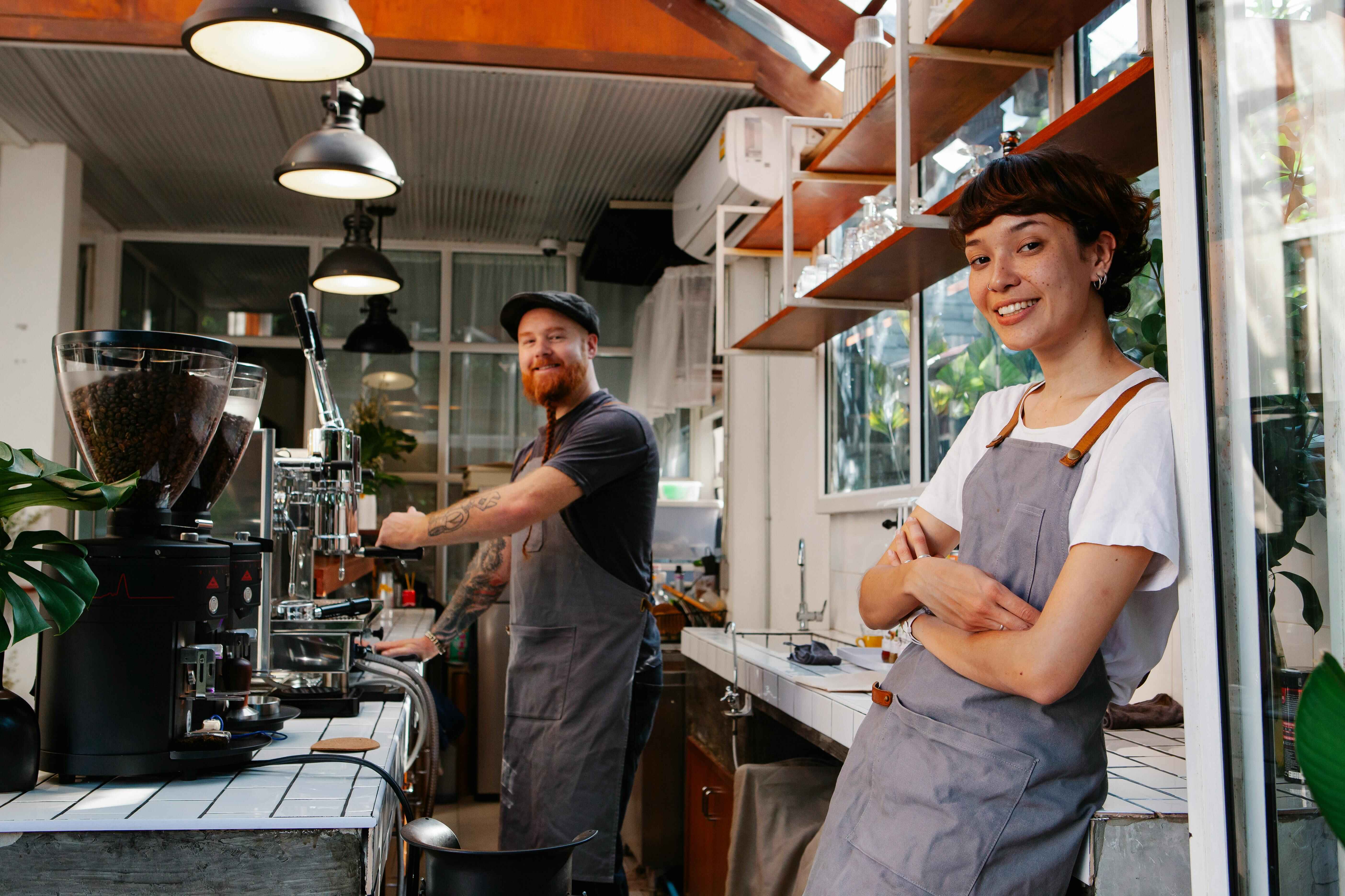 Small business owner receiving funding